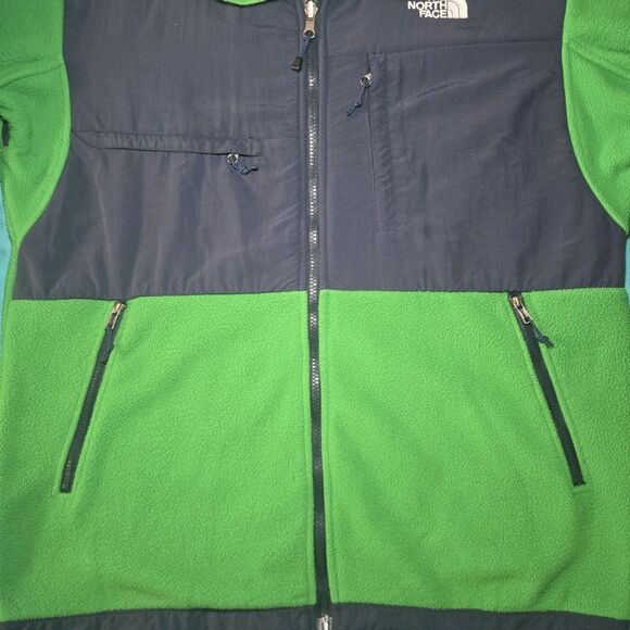 The North Face Denali Fleece Jacket Polartec Green Navy Men’s Large Retro Rare - Picture 3 of 10
